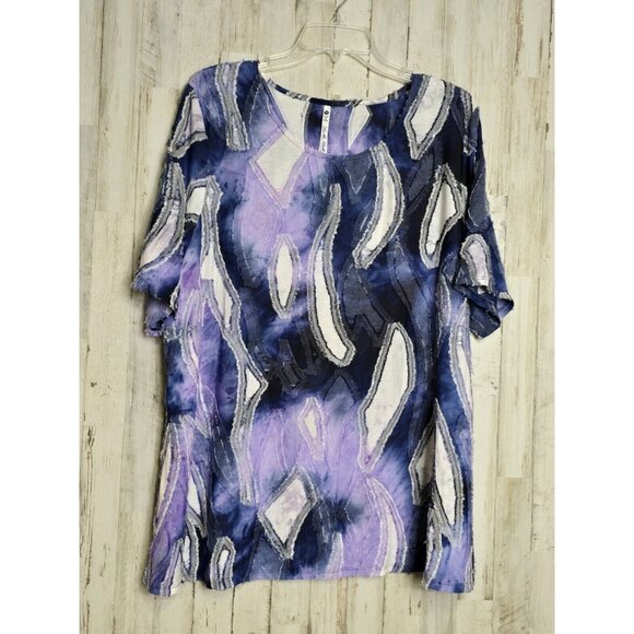 Leo & Nicole Textured Top 2X Short Sleeve Business Casual Church - Picture 1 of 8